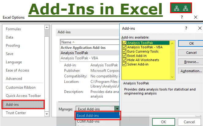 Công cụ Add-in trên Excel