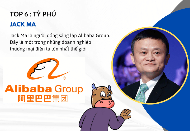 Jack Ma chiếm giữ vị trí thứ 6
