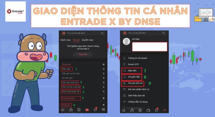 Giao diện thông tin cá nhân Entrade X by DNSE