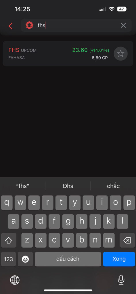 Nhập mã cổ phiếu FHS