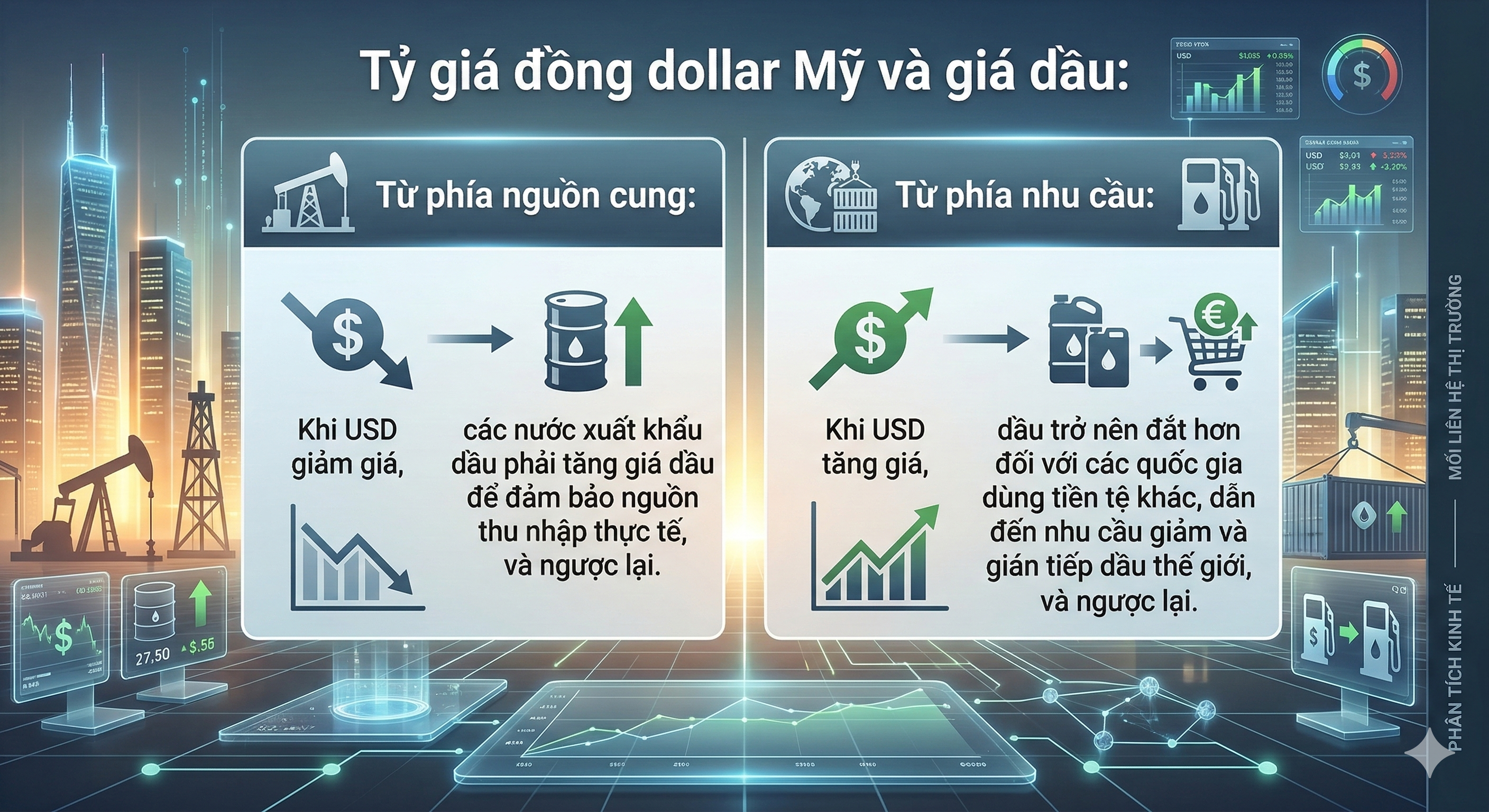 Tỷ giá đồng dollar Mỹ tác động gì đến giá dầu?
