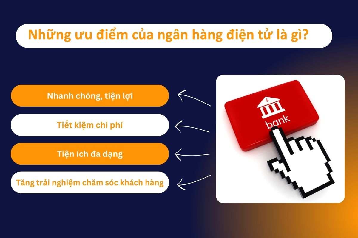 Ngân hàng điện tử có 4 ưu điêm chính