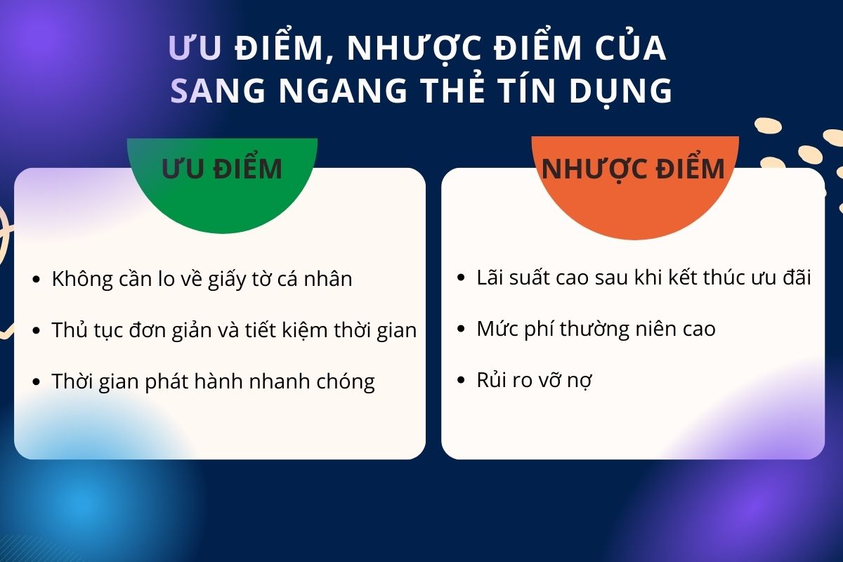 Điểm mạnh và điểm yếu của sang ngang thẻ tín dụng