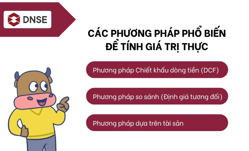 Các cách tính giá trị thực của cổ phiếu phổ biến