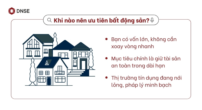 Những trường hợp nhà đầu tư nên ưu tiên bất động sản