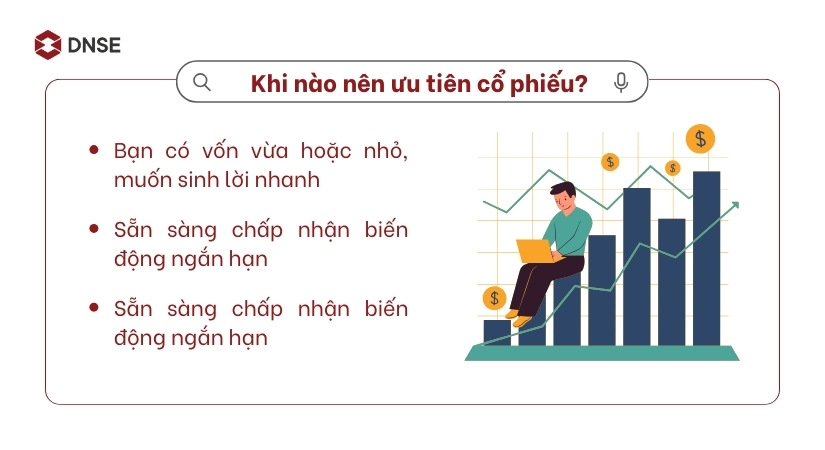 Những trường hợp nhà đầu tư nên ưu tiên cổ phiếu