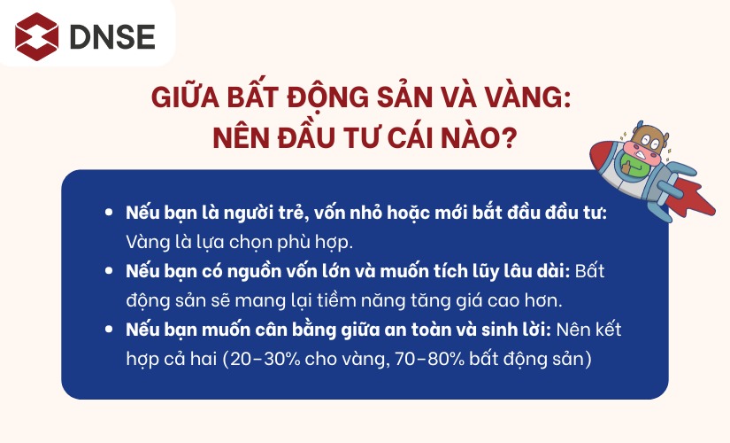 Giữa bất động sản và vàng nên đầu tư cái nào?