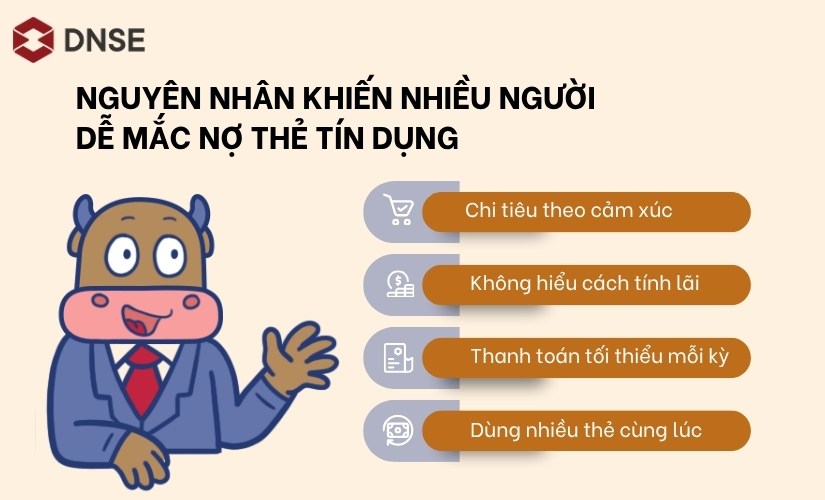 Nguyên nhân khiến nhiều người dễ mắc nợ thẻ tín dụng
