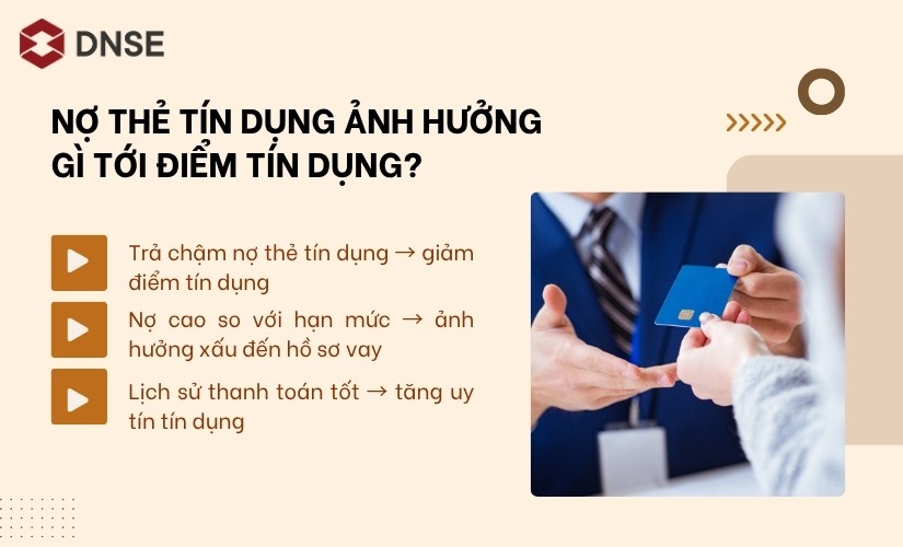 Nợ thẻ tín dụng ảnh hưởng gì đến điểm tín dụng?