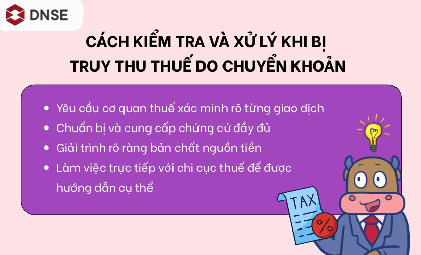 Cách kiểm tra và xử lý khi bị truy thu thuế do chuyển khoản