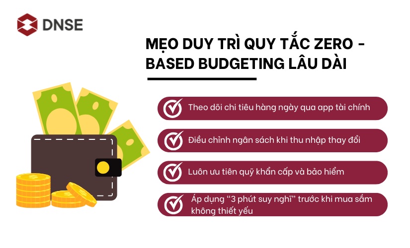 Mẹo duy trì quy tắc Zero-Based Budgeting lâu dài