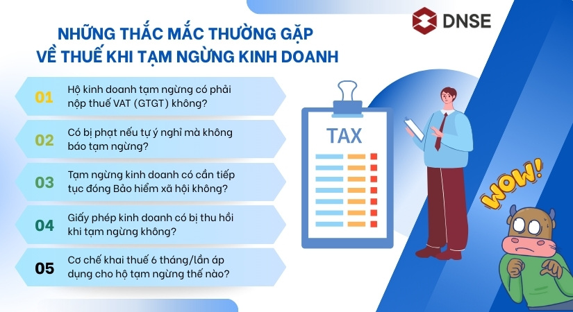 Những thắc mắc thường gặp về thuế khi tạm ngừng kinh doanh