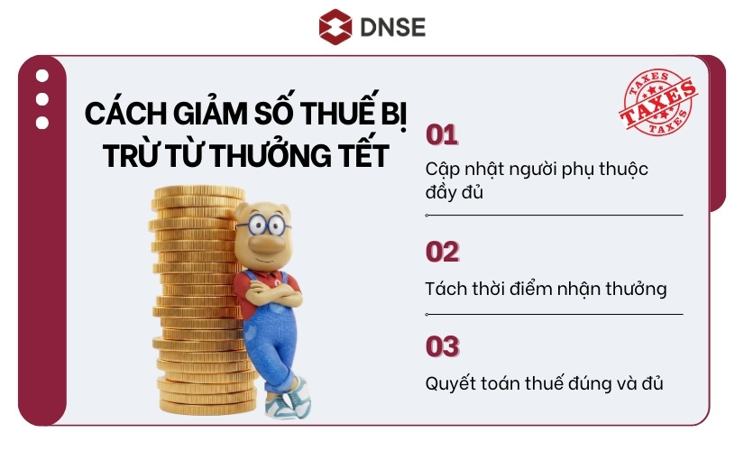 Cách giảm số thuế bị trừ từ thưởng Tết