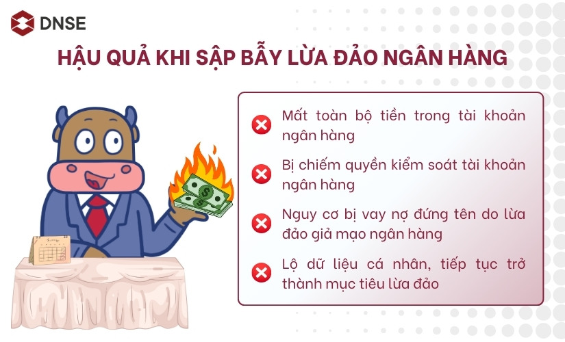 Hậu quả khi sập bẫy lừa đảo ngân hàng