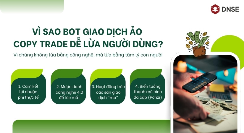 Vì sao bot giao dịch ảo & copy trade dễ lừa người dùng?