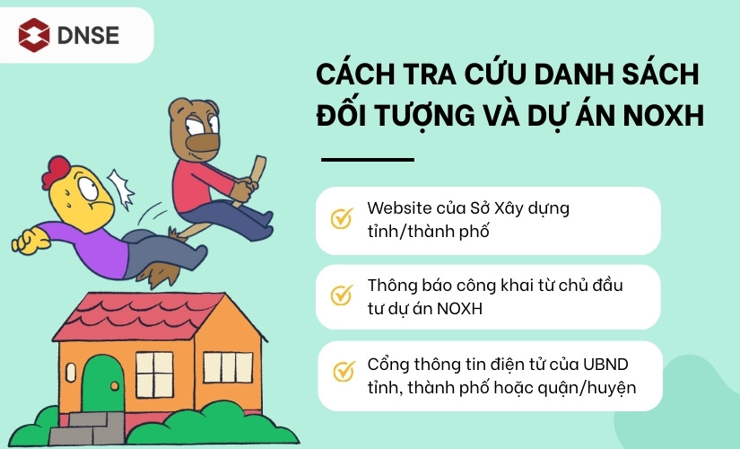 Cách tra cứu danh sách đối tượng và dự án NOXH
