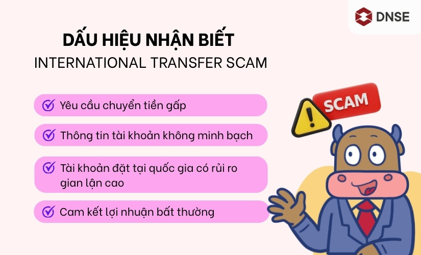 Dấu hiệu nhận biết lừa đảo chuyển tiền quốc tế