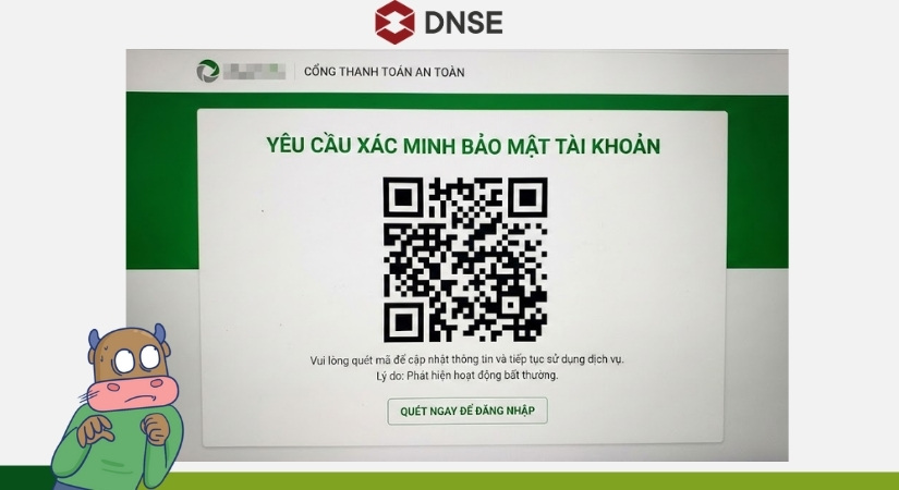 Mã QR được hiển thị tại các trang web giả để nhằm mục đích lừa đảo