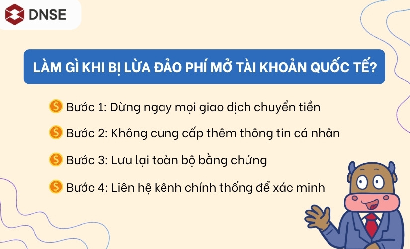 Bị lừa đảo phí mở tài khoản quốc tế phải làm sao?