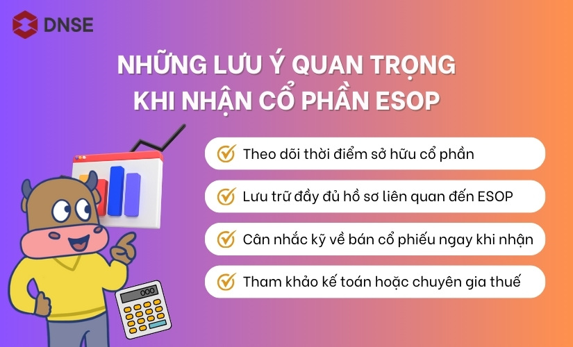 Những lưu ý khi nhận cổ phần ESOP
