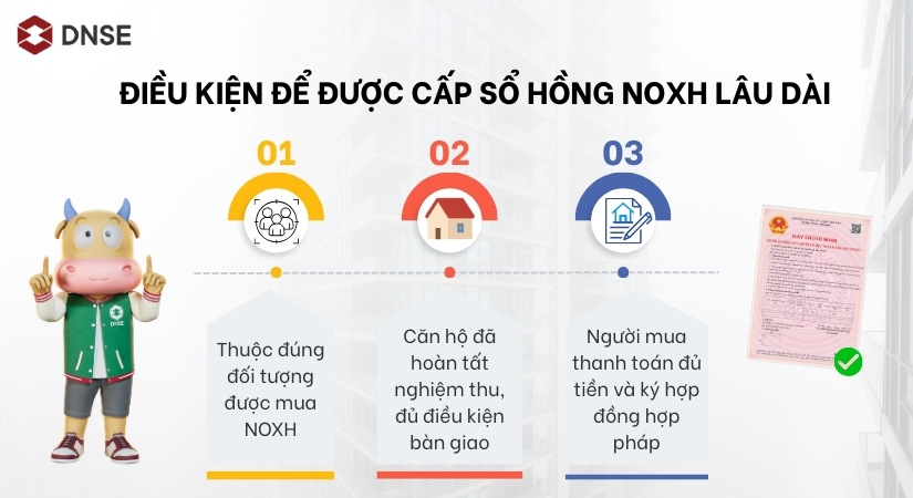 Những điều kiện để người mua NOXH được cấp sổ đỏ lâu dài 