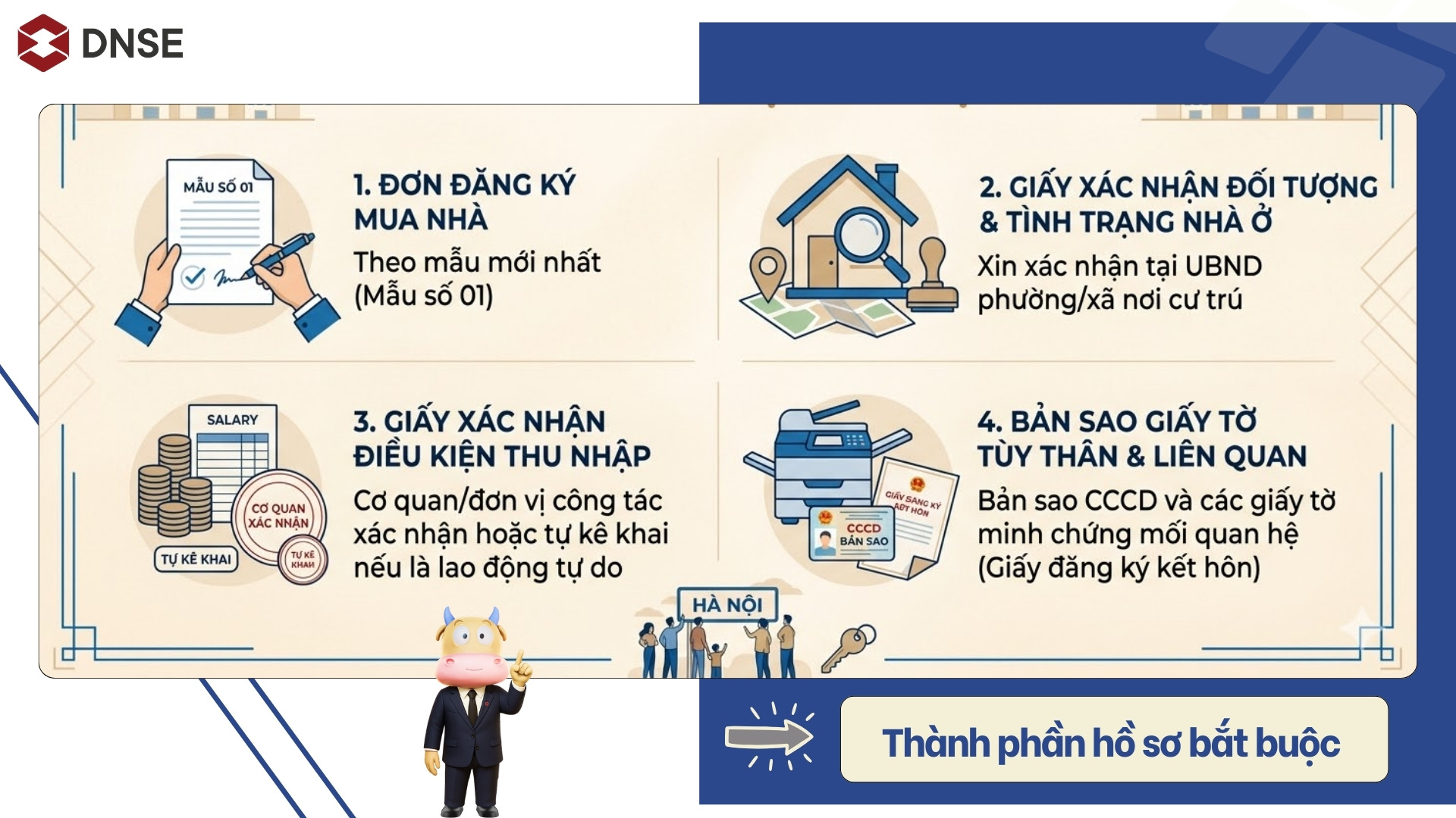 Các thành phần bắt buộc cần chuẩn bị khi mua NOXH Hà Nội 2026