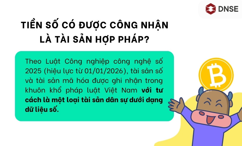 Tiền số có được công nhận là tài sản hợp pháp?