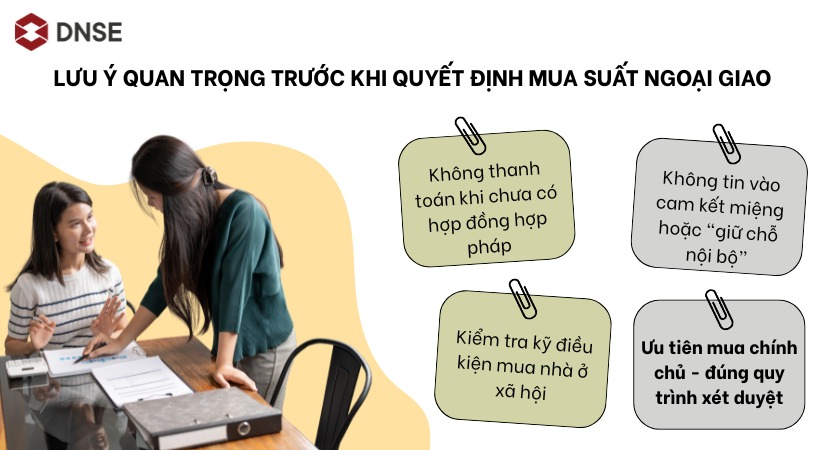 Lưu ý quan trọng trước khi quyết định mua suất ngoại giao