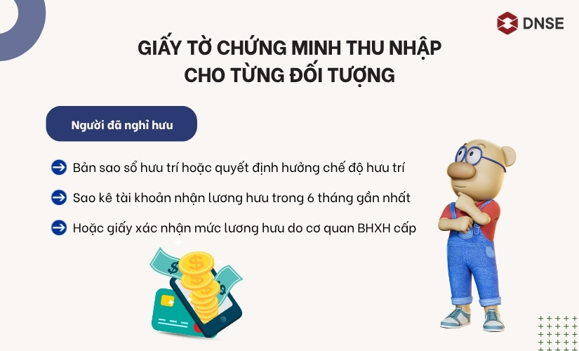 Giấy tờ chứng minh thu nhập mua NOXH cho người đã nghỉ hưu