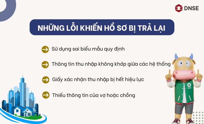Những lỗi khiến hồ sơ chứng minh thu nhập mua NOXH bị trả lại ngay lập tức