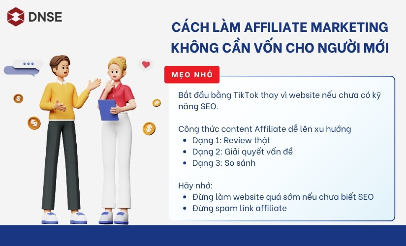 Cách làm Affiliate Marketing không cần vốn