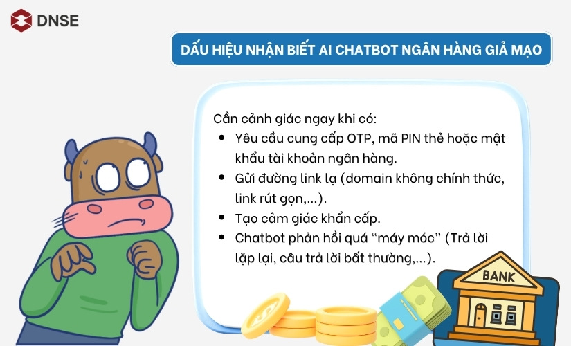 Dấu hiệu của giả mạo AI chatbot ngân hàng là gì?