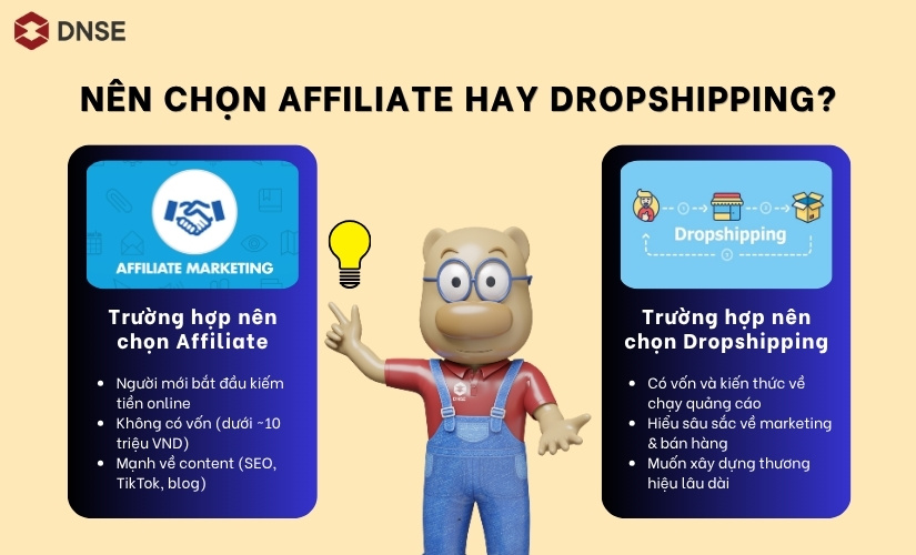 Nên chọn Affiliate hay Dropshipping?