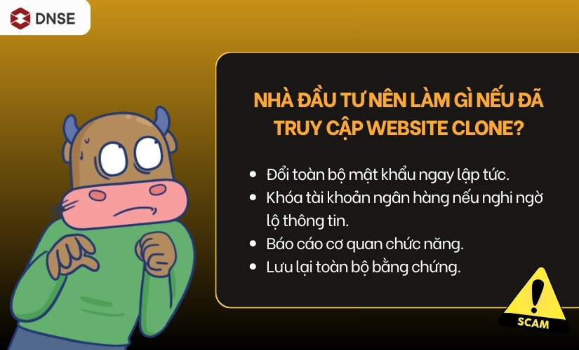 Nên làm gì nếu đã truy cập website clone?