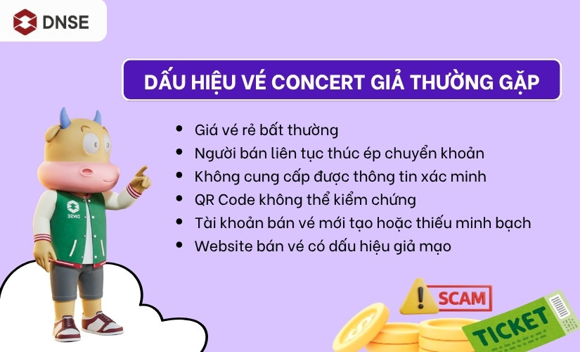Dấu hiệu vé concert giả phải biết 