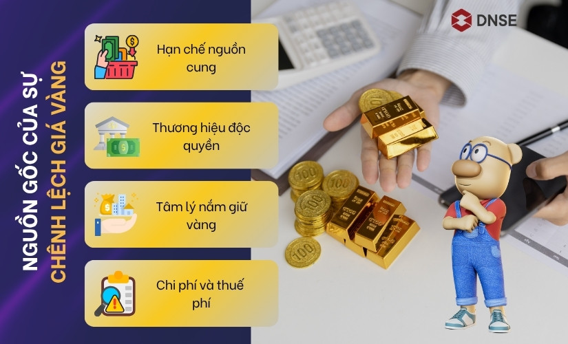 Nguồn gốc của sự chênh lệch giá vàng trong nước và thế giới