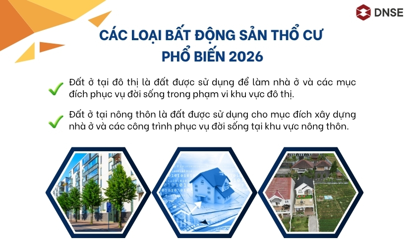 Các loại bất động sản thổ cư phổ biến 2026